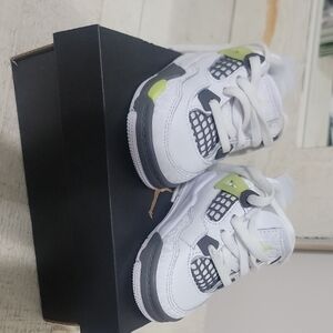 Jordan Baby Sneakers in White and Lime